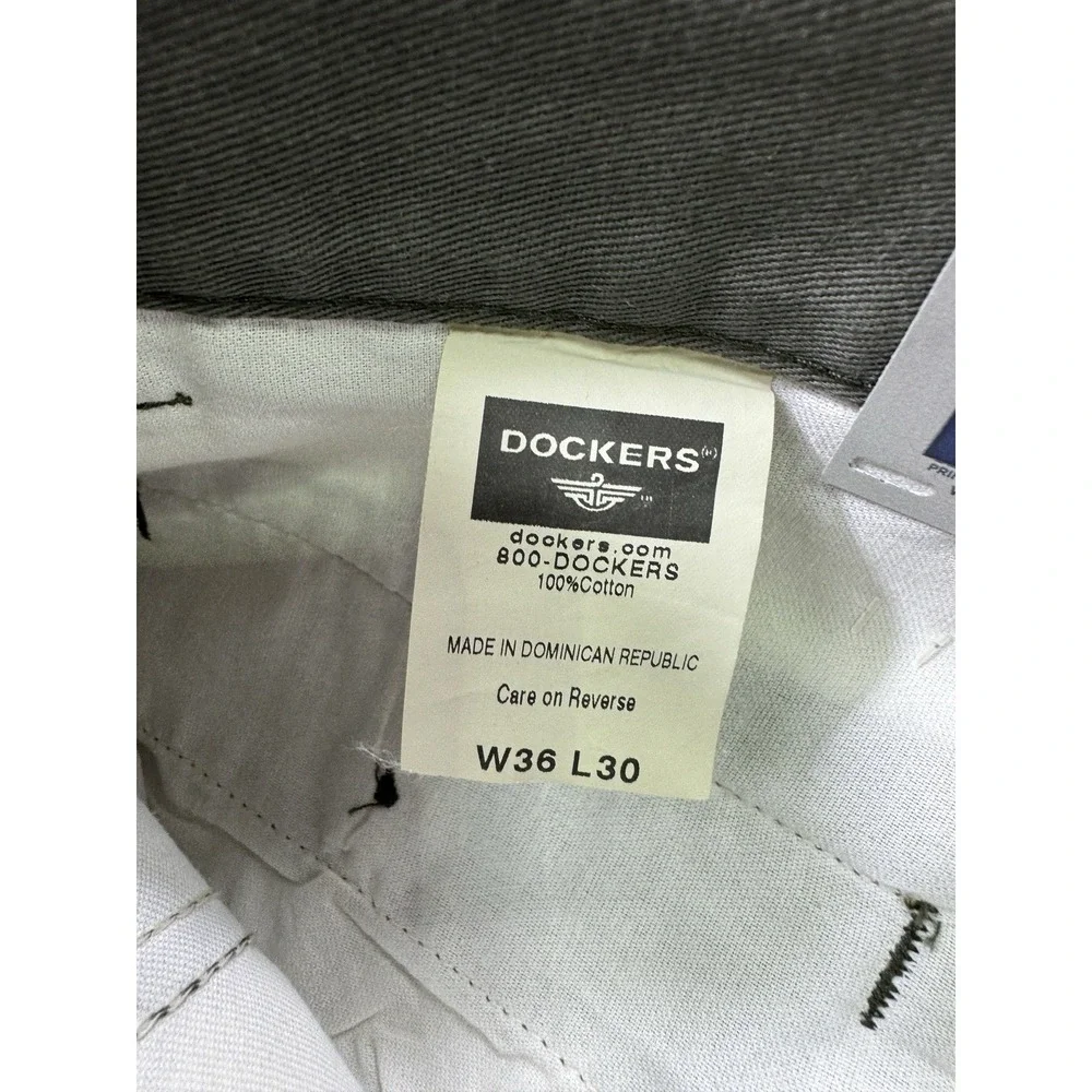 Dockers Classic Fit Flat Front Pants Men's 36x30 (36x29) Grey NWT Office Casual
